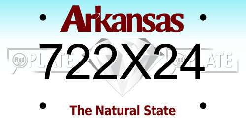 722X24 Arkansas License Plate