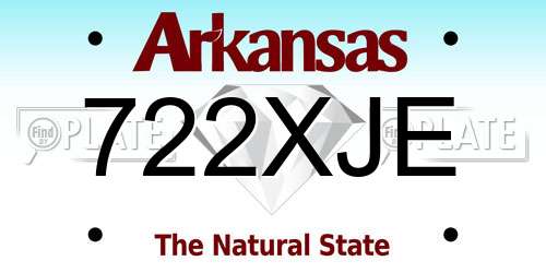722XJE Arkansas License Plate
