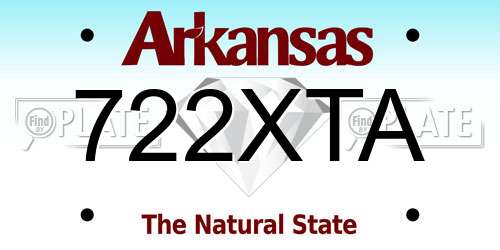 722XTA Arkansas License Plate