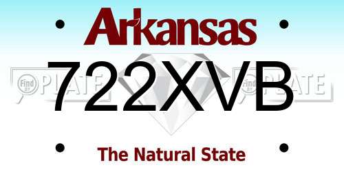 722XVB Arkansas License Plate