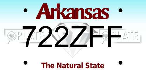 722ZFF Arkansas License Plate