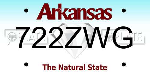 722ZWG Arkansas License Plate