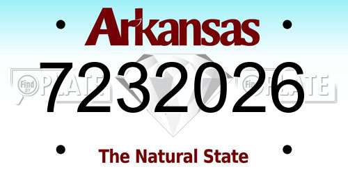 7232026 Arkansas License Plate