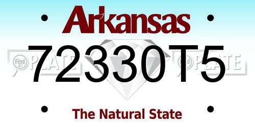 72330T5 Arkansas License Plate