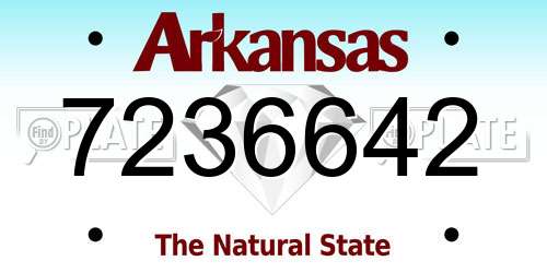 7236642 Arkansas License Plate