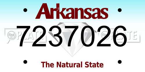 7237026 Arkansas License Plate