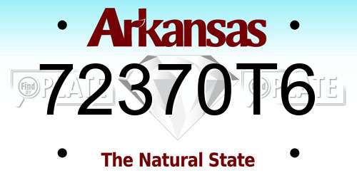 72370T6 Arkansas License Plate