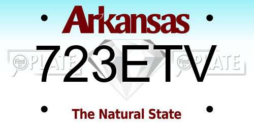 723ETV Arkansas License Plate