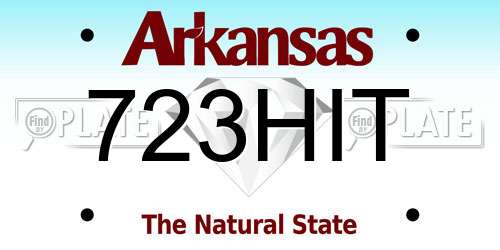 723HIT Arkansas License Plate