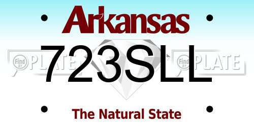 723SLL Arkansas License Plate
