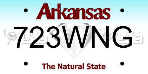723WNG Arkansas License Plate