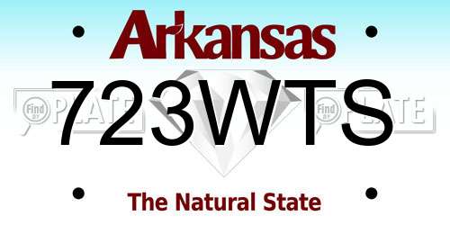 723WTS Arkansas License Plate