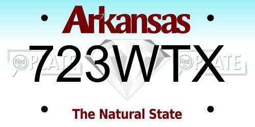 723WTX Arkansas License Plate