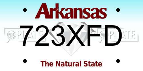 723XFD Arkansas License Plate