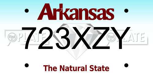 723XZY Arkansas License Plate