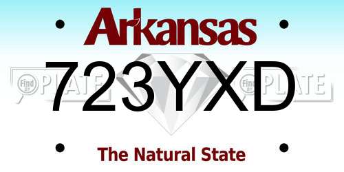 723YXD Arkansas License Plate