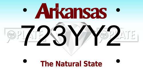 723YY2 Arkansas License Plate