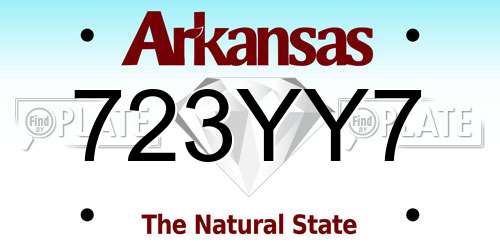 723YY7 Arkansas License Plate