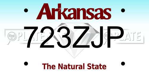 723ZJP Arkansas License Plate