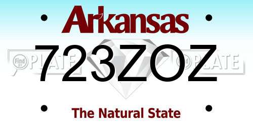 723ZOZ Arkansas License Plate