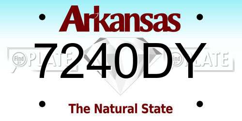 7240DY Arkansas License Plate