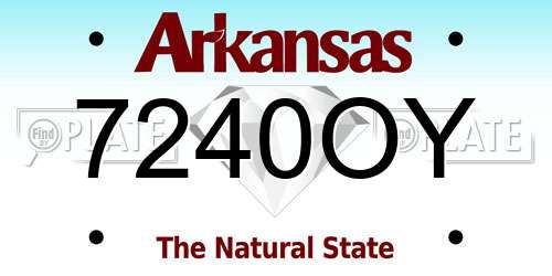 7240OY Arkansas License Plate