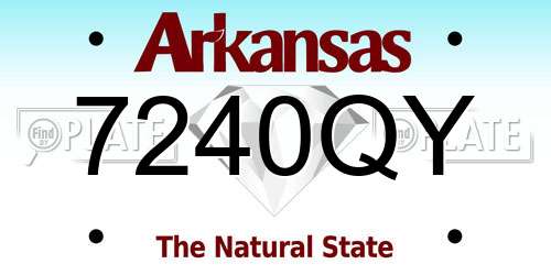 7240QY Arkansas License Plate