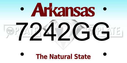 7242GG Arkansas License Plate