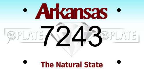 7243 Arkansas License Plate