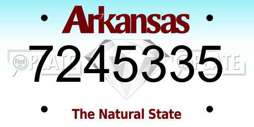 7245335 Arkansas License Plate