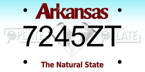 7245ZT Arkansas License Plate