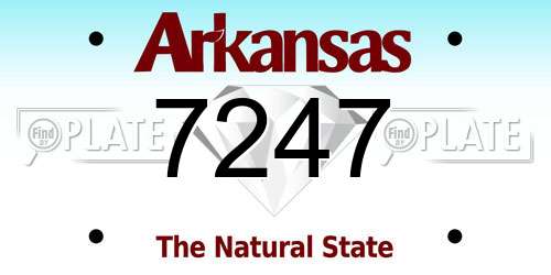 7247 Arkansas License Plate