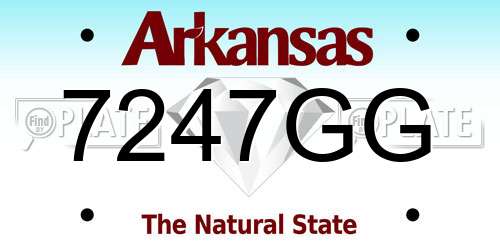 7247GG Arkansas License Plate