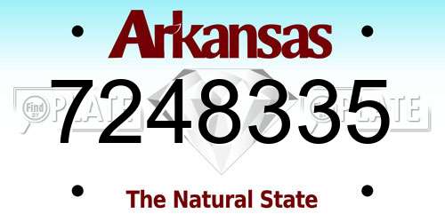 7248335 Arkansas License Plate