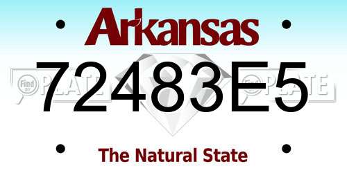 72483E5 Arkansas License Plate