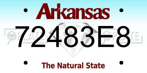 72483E8 Arkansas License Plate