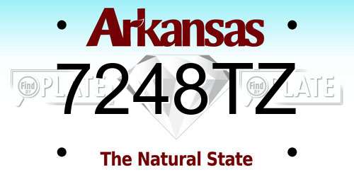 7248TZ Arkansas License Plate