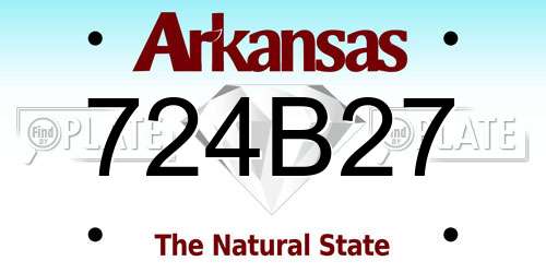 724B27 Arkansas License Plate