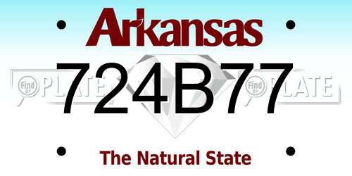 724B77 Arkansas License Plate