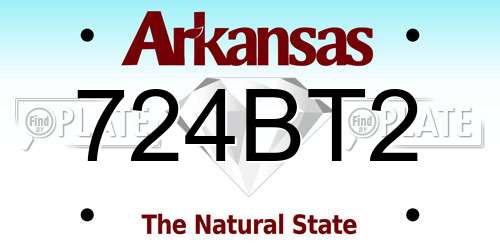 724BT2 Arkansas License Plate