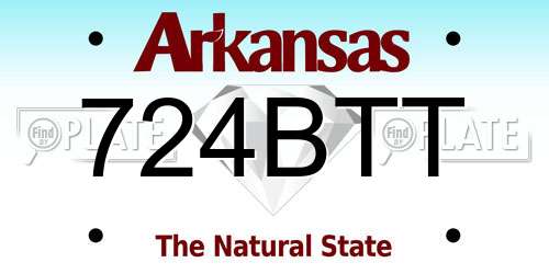 724BTT Arkansas License Plate