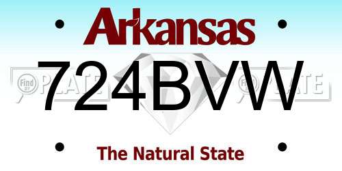 724BVW Arkansas License Plate