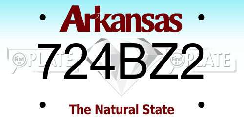 724BZ2 Arkansas License Plate