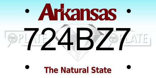 724BZ7 Arkansas License Plate