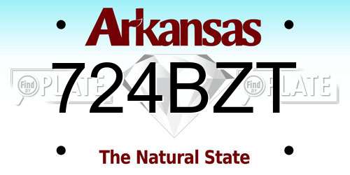 724BZT Arkansas License Plate
