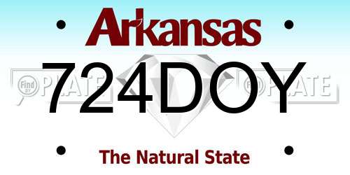 724DOY Arkansas License Plate