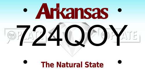 724QOY Arkansas License Plate