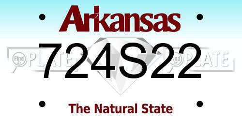 724S22 Arkansas License Plate