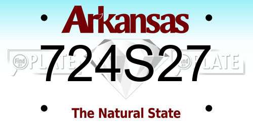 724S27 Arkansas License Plate