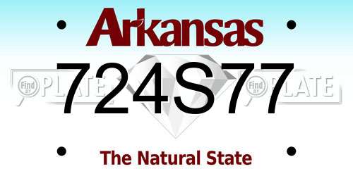 724S77 Arkansas License Plate